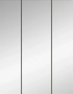 welltime Badezimmerspiegelschrank »Riga, Breite 60cm, inkl. LED Beleuchtung, 3 Spiegeltüren, 9 Fächer« Set, 2 Stk. tlg. Badmöbel, Badschrank, Schrank, Wandschrank, Bad, Badezimmer