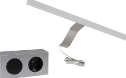 welltime Badezimmerspiegelschrank »Riga, Breite 60cm, inkl. LED Beleuchtung, 3 Spiegeltüren, 9 Fächer« Set, 2 Stk. tlg. Badmöbel, Badschrank, Schrank, Wandschrank, Bad, Badezimmer
