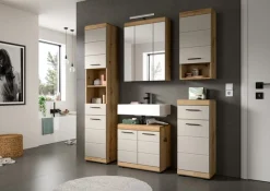 welltime Badezimmerspiegelschrank »SIENA, Breite 60cm, inkl. Beleuchtung, 3 Spiegeltüren, 9 Fächer« Set, TOPSELLER!,in verschiedenen Farben erhältlich, Badmöbel, Badschrank, Schrank, Bad