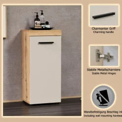 welltime Badkommode »Isera« 1 Stk. tlg. Unterschrank mit 1 Tür und 1 Einlegeboden – (B/T/H) 36/31/81 cm