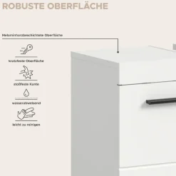 welltime Badmöbel-Set »AVON, Breite 60 cm, 2-teilige moderne Badkombination, auf Rollen« bestehend aus: Waschbeckenunterschrank & Spiegelschrank, 2 Stk. tlg.
