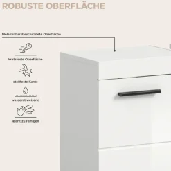 welltime Badmöbel-Set »AVON, Breite 82 cm, 2-tlg. Bad-Kombi auf Rollen, inkl. Beleuchtung« best. aus: Waschbeckenunterschrank & Spiegelschrank inkl. Beleuchtung, 2 Stk. tlg.