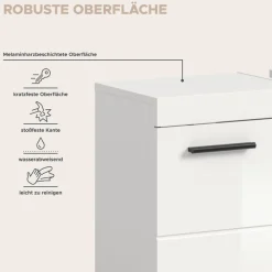 welltime Badmöbel-Set »AVON, Breite 82 cm, 2-teilige moderne Badkombination, auf Rollen« bestehend aus: Waschbeckenunterschrank & Spiegelschrank, 2 Stk. tlg.