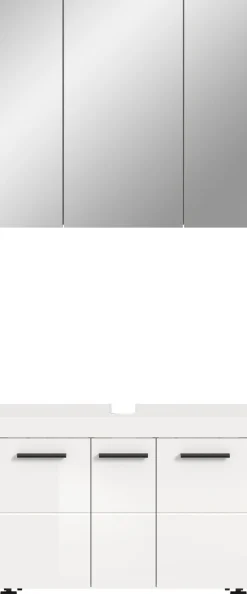 welltime Badmöbel-Set »AVON, Breite 82 cm, 2-teilige moderne Badkombination, auf Rollen« bestehend aus: Waschbeckenunterschrank & Spiegelschrank, 2 Stk. tlg.
