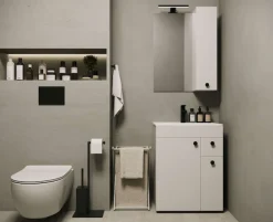 welltime Badmöbel-Set »Badmöbel-Set Braga, Schrank mit Waschbecken, Hängeschrank und Spiegel«