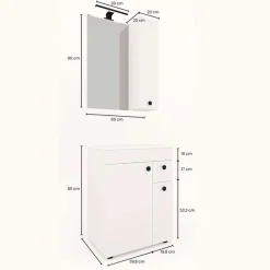 welltime Badmöbel-Set »Badmöbel-Set Braga, Schrank mit Waschbecken, Hängeschrank und Spiegel«