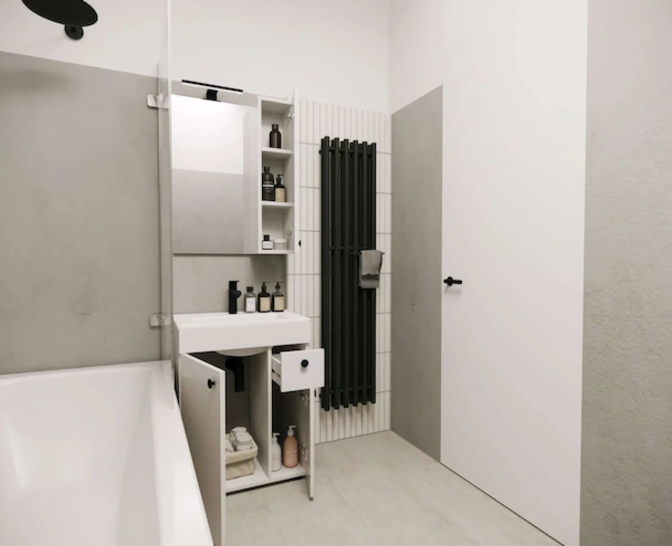 welltime Badmöbel-Set »Badmöbel-Set Braga, Schrank mit Waschbecken, Hängeschrank und Spiegel«