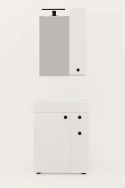 welltime Badmöbel-Set »Badmöbel-Set Braga, Schrank mit Waschbecken, Hängeschrank und Spiegel«