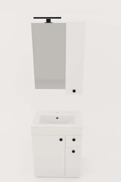 welltime Badmöbel-Set »Badmöbel-Set Braga, Schrank mit Waschbecken, Hängeschrank und Spiegel«