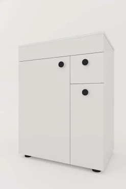 welltime Badmöbel-Set »Badmöbel-Set Braga, Schrank mit Waschbecken, Hängeschrank und Spiegel«