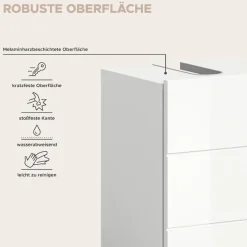 welltime Badmöbel-Set »BIEL, Höhe 190 cm,Hochschrank,WBU, Spiegelschrank, Unterschrank, Lampe« 5 Stk. tlg.