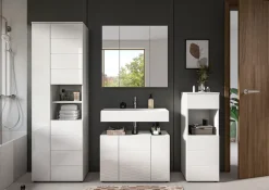 welltime Badmöbel-Set »BIEL, Höhe 190 cm, Hochschrank, Unterschrank, Spiegel, Standschrank« 4 Stk. tlg.
