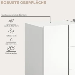 welltime Badmöbel-Set »BIEL, Höhe 190 cm, Hochschrank, Unterschrank, Spiegel, Standschrank« 4 Stk. tlg.