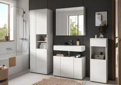 welltime Badmöbel-Set »BIEL, Höhe 190 cm, Hochschrank, Unterschrank, Spiegel, Standschrank« 4 Stk. tlg.