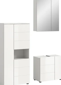 welltime Badmöbel-Set »BIEL, Midischrank, Waschbeckenschrank, Spiegelschrank« 3 Stk. tlg.