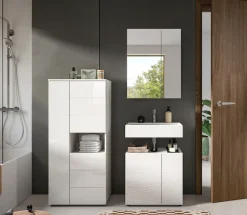 welltime Badmöbel-Set »BIEL, Midischrank, Waschbeckenschrank, Spiegelschrank« 3 Stk. tlg.
