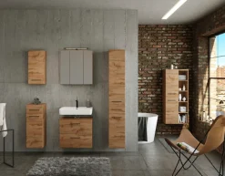 welltime Badmöbel-Set »Chicago« Spiegelschrank, Unterbeckenschrank, Seitenschrank, 3 Stk. tlg.