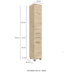 welltime Badmöbel-Set »Chicago« Spiegelschrank, Unterbeckenschrank, Seitenschrank, 3 Stk. tlg.