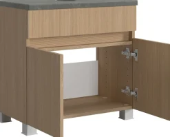 welltime Badmöbel-Set »EIXO, Set aus Spiegelschrank, Unterbeckenschrank und Midischrank«