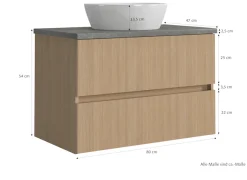 welltime Badmöbel-Set »EIXO, Set aus Spiegelschrank und Waschtisch inkl. Becken«