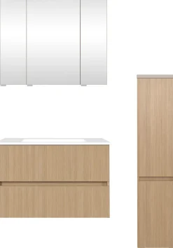 welltime Badmöbel-Set »EIXO, Set aus Spiegelschrank, Waschtisch und Midischrank«