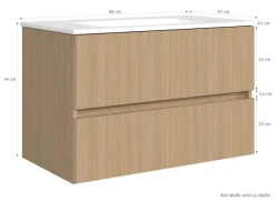 welltime Badmöbel-Set »EIXO, Set aus Spiegelschrank, Waschtisch und Midischrank«