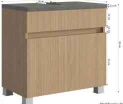 welltime Badmöbel-Set »EIXO, Set aus Spiegelschrank, Unterbeckenschrank und Midischrank«