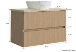 welltime Badmöbel-Set »EIXO, Set aus Spiegelschrank, Waschtisch und Midischrank«