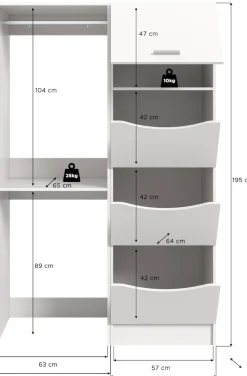 welltime Badmöbel-Set »FALAS,2-teilig, Hauswirtschaftsraum Set, Breite 126 cm« Set, bestehend aus: 1x Waschmaschinenumbauschrank & 1x Wäscheschrank, 2 Stk. tlg.