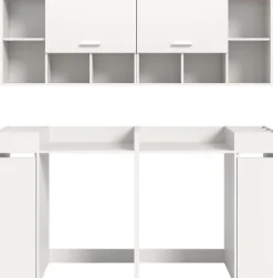 welltime Badmöbel-Set »FALAS,6-teilig, Hauswirtschaftsraum Set, Breite 190 cm« Set, 2x Waschmaschinenumbauschrank, 2x Standregal & 2x Hängeschrank, 6 Stk. tlg.