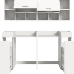 welltime Badmöbel-Set »FALAS,6-teilig, Hauswirtschaftsraum Set, Breite 190 cm« Set, 2x Waschmaschinenumbauschrank, 2x Standregal & 2x Hängeschrank, 6 Stk. tlg.