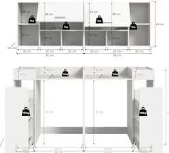 welltime Badmöbel-Set »FALAS,6-teilig, Hauswirtschaftsraum Set, Breite 190 cm« Set, 2x Waschmaschinenumbauschrank, 2x Standregal & 2x Hängeschrank, 6 Stk. tlg.