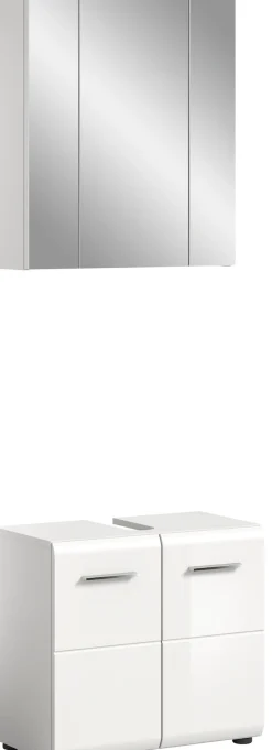 welltime Badmöbel-Set »FLORENZ,2-teilige Badkombination, hochwertige MDF-Front« Set, bestehend aus: 1 Waschbeckenunterschrank, 1 Spiegelschrank, 2 Stk. tlg.