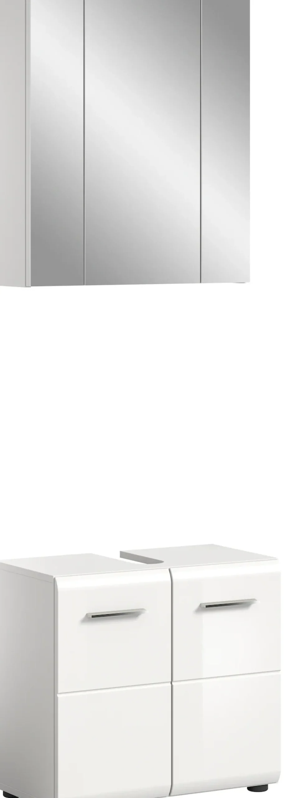 welltime Badmöbel-Set »FLORENZ,2-teilige Badkombination, hochwertige MDF-Front« Set, bestehend aus: 1 Waschbeckenunterschrank, 1 Spiegelschrank, 2 Stk. tlg.