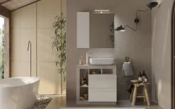 welltime Badmöbel-Set »Hamburg, Badezimmerset 2tlg. Breite 79 cm, Badmöbel, Waschtisch inkl.« Spar-Set, 2 Stk. tlg.