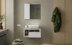 welltime Badmöbel-Set »Hamburg, Badezimmerset 2tlg. Breite 79 cm, Badmöbel, Waschtisch inkl.« Spar-Set, 2 Stk. tlg.