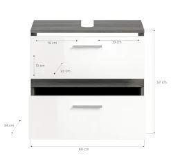 welltime Badmöbel-Set »LUCCA, 3-teilig, hochwertige MDF Front« Set, best. aus: Waschbeckenunterschrank, Spiegelschrank und Midischrank, 3 Stk. tlg.