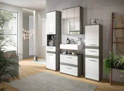 welltime Badmöbel-Set »LUCCA, 4-teilig, MDF Hochglanzfront, bestehend aus:« Set, 4 Stk. tlg.