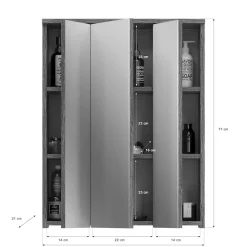 welltime Badmöbel-Set »LUCCA, 4-teilig, MDF Hochglanzfront, bestehend aus:« Set, 4 Stk. tlg.