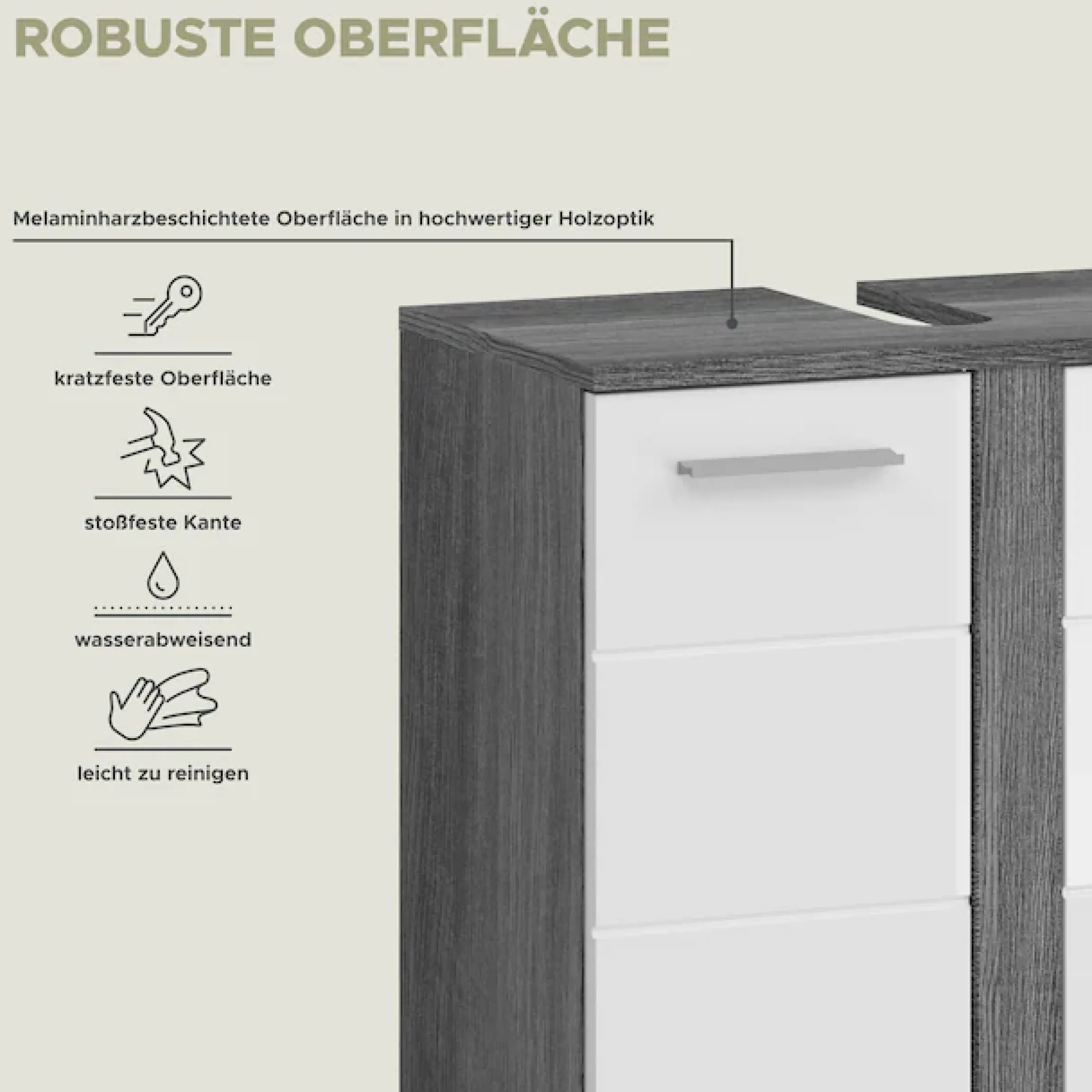 welltime Badmöbel-Set »LUCCA, 4-tlg. Badkombination, viel Stauraum, modernes Design« 4 Stk. tlg.