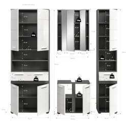 welltime Badmöbel-Set »LUCCA, 4-tlg. Badkombination, viel Stauraum, modernes Design« 4 Stk. tlg.
