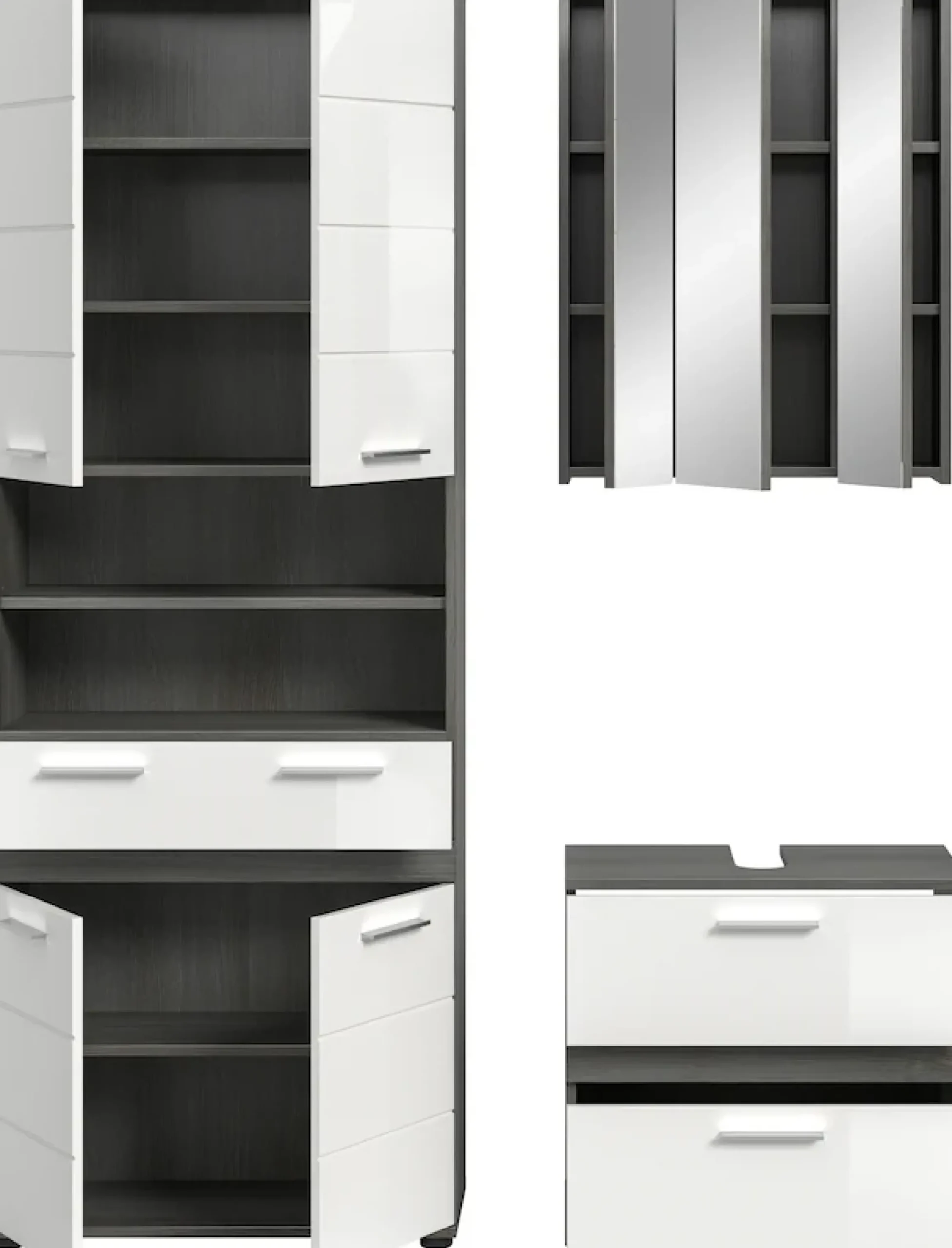 welltime Badmöbel-Set »LUCCA, 3-tlg. Badkombination, viel Stauraum, modernes Design« 3 Stk. tlg.