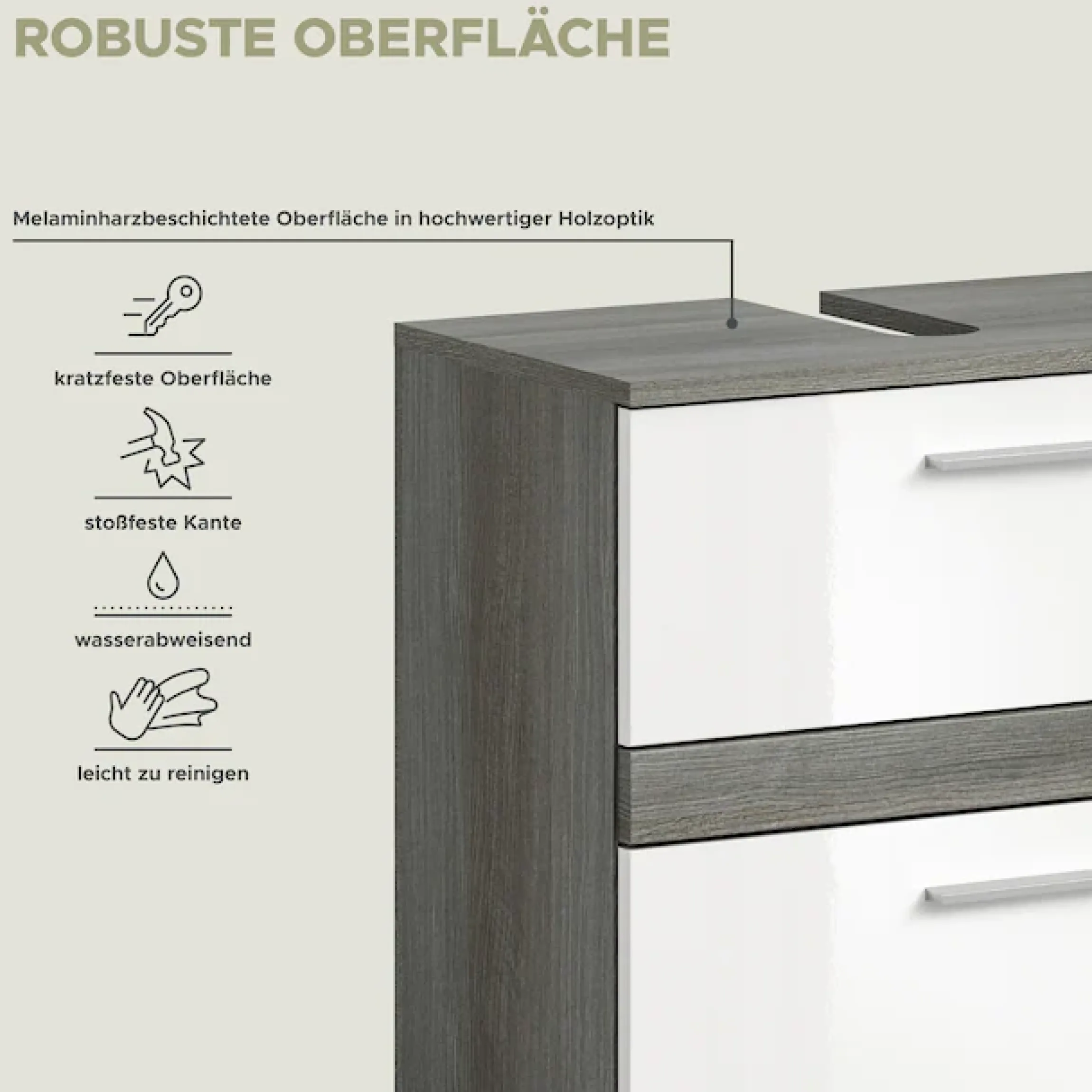 welltime Badmöbel-Set »LUCCA, 3-tlg. Badkombination, viel Stauraum, modernes Design« 3 Stk. tlg.