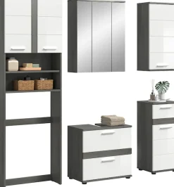 welltime Badmöbel-Set »LUCCA, 5-tlg. Badkombination, viel Stauraum, modernes Design« 5 Stk. tlg.