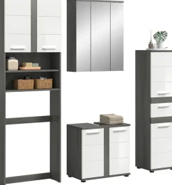 welltime Badmöbel-Set »LUCCA, 4-tlg. Badkombination, viel Stauraum, modernes Design« 4 Stk. tlg.