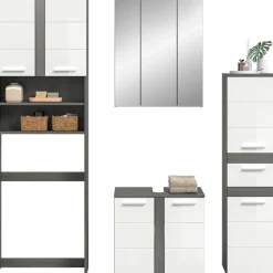 welltime Badmöbel-Set »LUCCA, 4-tlg. Badkombination, viel Stauraum, modernes Design« 4 Stk. tlg.