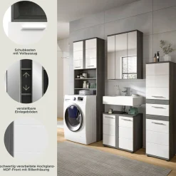 welltime Badmöbel-Set »LUCCA, 4-tlg. Badkombination, viel Stauraum, modernes Design« 4 Stk. tlg.