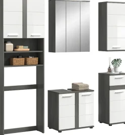 welltime Badmöbel-Set »LUCCA, 5-tlg. Badkombination, viel Stauraum, modernes Design« 5 Stk. tlg.