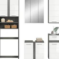 welltime Badmöbel-Set »LUCCA, 5-tlg. Badkombination, viel Stauraum, modernes Design« 5 Stk. tlg.