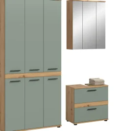 welltime Badmöbel-Set »LUCCA, 3-tlg. Badkombination, viel Stauraum, modernes Design« 3 Stk. tlg.